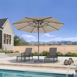 PURPLE LEAF Outdoor Patio Umbrella Market Table Sun Umbrellas with 8 Aluminum Sturdy Ribs for Backyard Deck Garden Pool - 1 of 1