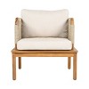 Outdoor Club Chair in Acacia Wood and Rope Weave with Cushions, Deep Seat and Weather-Resistant Fabric for Garden or Deck Seating-Cuddlewood - 2 of 4