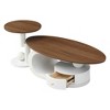 PAGED Modern Nesting Coffee Table Set of 2 Elegant Design Center Table with Metal Frame for Living Room, Office - 2 of 4