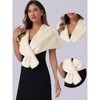 INSPIRE CHIC Women's Retro Winter Bridal Wedding Cropped Faux Fur Shawls - 2 of 4