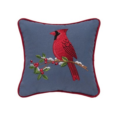 C&F Home Christmas Cardinal On Nocturnal Snowy Branch Pillow