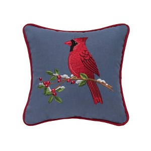 C&F Home Christmas Cardinal On Nocturnal Snowy Branch Pillow - 1 of 4