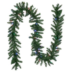 Northlight Pre-Lit Winona Fir Artificial Christmas Garland - 9' x 12" - Multi LED Lights - 1 of 4