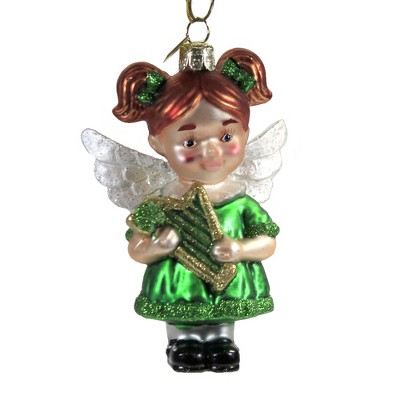 Noble Gems 4.0" Irish Angel Harp Saint Patricks Day  -  Tree Ornaments