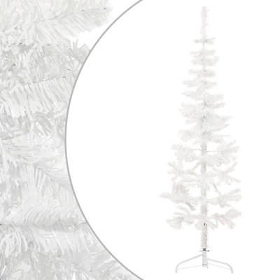 vidaXL Slim Artificial Half Christmas Tree with Stand White 5 ft
