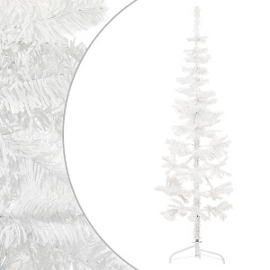vidaXL Slim Artificial Half Christmas Tree with Stand White 5 ft - 1 of 4