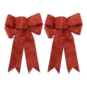 Unique Bargains Christmas Fabric Gift Bow Decoration 5.91"x8.66" 2 Pcs - 1 of 4