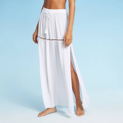 white maxi skirt cover up