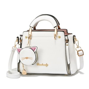 Fashion Purses and Handbags for Women Ladies Crossbody Bags Top Handle Satchel Shoulder Bags Small Totes (White) - 1 of 4