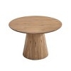 Round Modern Dining Table for 4,Stylish Kitchen Table with Sturdy Cylindrical Base for Kitchen,Living Room - Maison Boucle - 4 of 4