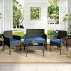 Yaheetech 4-Piece Patio Rattan Sofa & Table Set with Tempered-Glass Tabletop - 2 of 4