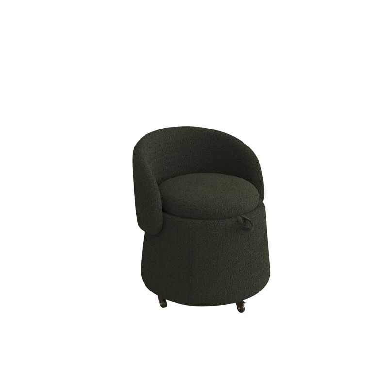 Cesar Small Teddy swivel chair,Upholstered Barrel Chair 360°Degree Swivel Side Chair with Storage,Modern Swivel Ottoman Vanity Chair-Maison Boucle, 5 of 11