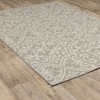 Paloma Damask Medallion Patio Rug Gray/Ivory - Captiv8e Designs - 4 of 4