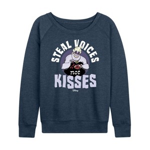 Women's - Disney Villains - Valentine's Day Lightweight French Terry Wide Neck Long Sleeve Shirt - 1 of 4