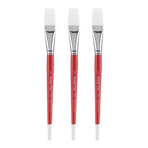 Creative Mark Polar Flo Professional Watercolor Brushes - Assorted Shape  - Short Handle, Nickel-Plated Seamless Brass Ferrule - Art Paint Brushes for - 1 of 4