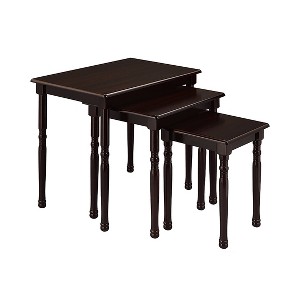 19" 3-PC Rectangular Nesting Table Cherry - Ore International: Hardwood, Space-Saving Design, Easy Separate - 1 of 4