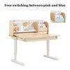 JUJABU 47.2" Kids Adjustable Study Desk with Tiltable Desktop and Double bookshelf, Natural - 3 of 4