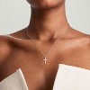 Dainty Cross Necklace for Women, 14K Gold Plated or Sterling Silver Pendant Gold CZ Cross - 2 of 4