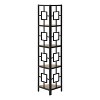 Monarch Specialties Bookshelf Bookcase Etagere Corner 4 Tier 62InchH Office Bedroom Metal Laminate Brown Black Contemporary Modern - 4 of 4