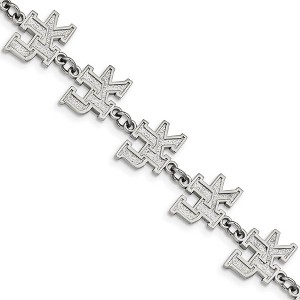 Black Bow Jewelry Stainless Steel Kentucky Wildcats NCAA charm Bracelet 8.25 Inch - 1 of 4