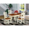 HomeStock 5-Pc Buttermilk and Cherry Solid Wood Top - Dining Room Set with Dropleaf - Seats 4 - 2 of 4