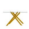 Dolonm  51.18" Rectangular Clear Tempered Glass Dining Table,Stylish Design with Golden Metal Legs, Dining Table for Dining Room - 2 of 4
