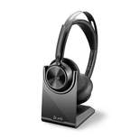 Poly Voyager Focus 2 UC USB-C Headset with Stand (Plantronics) - Bluetooth Dual-Ear (Stereo) Headset with Boom Mic - USB-C PC / Mac Compatible - ANC