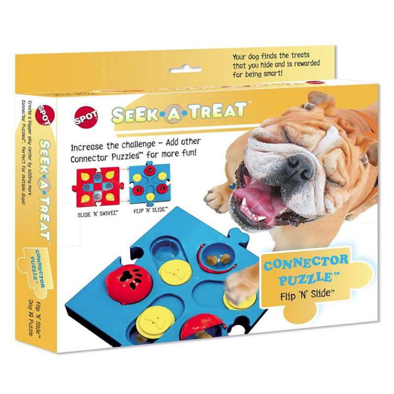 Spot Seek-A-Treat Flip 'N Slide Connector Puzzle Interactive Dog Treat and Toy Puzzle, 1 of 4