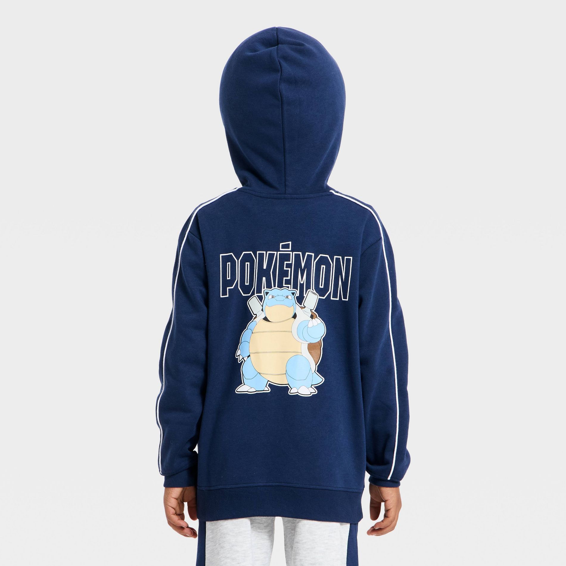 Boys' Pokemon Blastoise Hoodie Front and Back Graphic Pullover Sweatshirt - Navy Blue