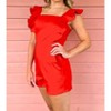 Women's STRETCH DENIM ROMPER WITH RUFFLE DETAILS - day + moon - 2 of 4