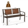 Tangkula Patio Garden Bench Rattan Backrest Park Bench Heavy-Duty Metal Chair Seat - 3 of 4