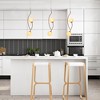 LNC Cenlindes Modern Luxury Cluster Integrated LED Glass Chandelier/Kitcchen Island Light,Gold,6.5in/46.5in - 4 of 4