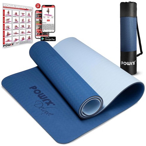 Powrx 67 X 24 Yoga Mat 3-layer Technology With Carrying Strap & Bag,  Light Blue : Target