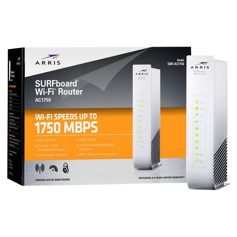 UPC 612572209806 product image for Arris SURFboard Wireless Dual-Band Router - White (Sbr-AC1750) | upcitemdb.com