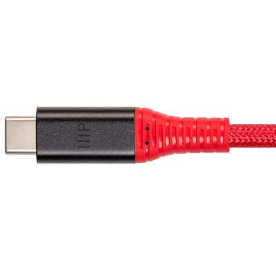 Monoprice AtlasFlex Series Durable USB 3.2 Gen 2 USB-C Cable 5A/100W 1m Red - Thumbnail 5