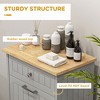 Vynxaria Kitchen Tilt Out Trash Bin Cabinet Free Standing Recycling Cabinet Trash Can Holder With Drawer, Gray - 3 of 4