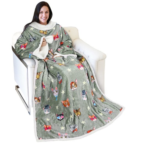 Catalonia Fleece Wearable Blanket With Sleeves Arms Comfy Sleeved Tv Wrap Blanket Large Snuggly Throw For Women And Men Gift For Her Target