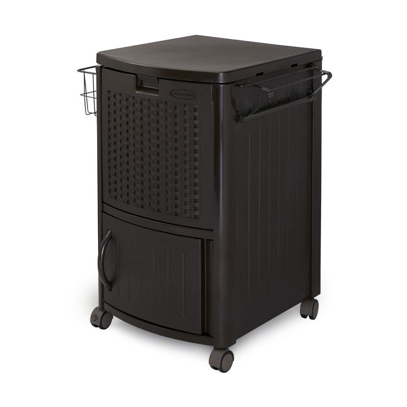 Patio Garbage Waste Trash Can Bundled w/ Patio Cooler w/ Cabinet & Wire Basket, 3 of 7