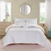 Elle Floral Reversible Tufted Chenille Kids' Comforter Set with Flower Throw Pillow White/Purple - Urban Habitat - 4 of 4