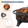 37 Inch Outdoor Fire Pit with Spark Screen and Stoker Tool,Portable Wood Burning Fire Pits for Camping - 3 of 4
