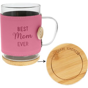 Pavilion Gift Company - Mom - 16 oz Wrapped Glass Mug with Coaster Lid - Drinkware - 1 of 1