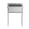 winado 28 x 24 in. 1 Compartment 304 Stainless Steel Sink with Backsplash - 4 of 4