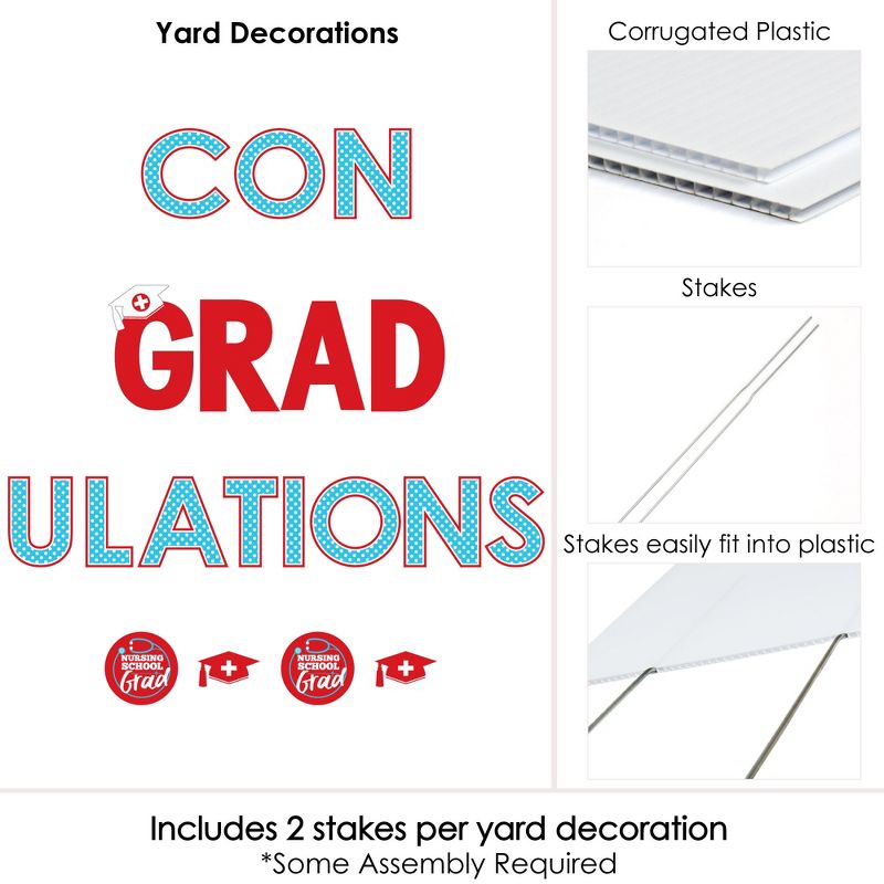 Big Dot of Happiness Nurse Graduation - Yard Sign Outdoor Lawn Decorations - Graduation Party Yard Signs - ConGRADulations, 4 of 8