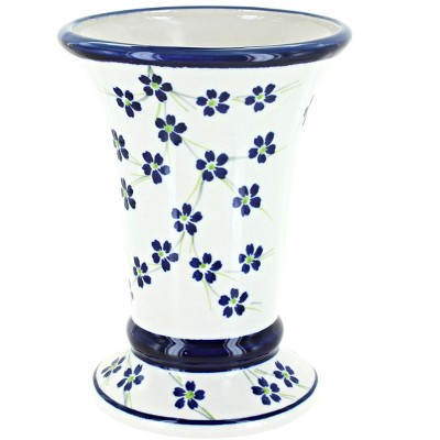 Blue Rose Polish Pottery Willow Small Vase