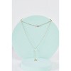 Slickblue Women's Pendant Necklace, Double Chain with Moon Charm, Layered Style, Gold Pink, 16-21" - 3 of 3