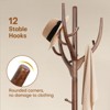Bekrvio Solid Wood Freestanding Coat Rack with 12 Hooks and Sturdy Round Base,Heavy-Duty Hall Tree for Coats,Hats & Bags,Entryway Storage Stand - 4 of 4