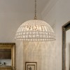 LLHZSY Retro French Crystal Chandelier Antique Bronze Dome Island Pendant Ceiling Fixture, 1-Light W15" or 6-Light W23 3/5" - 2 of 4