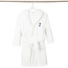 Personalized Linum Kids 100% Polyester SUPER PLUSH Double Brushed Hooded Bathrobe in Purple Bookman Font - 3 of 3