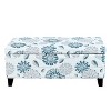 KTMBDW Storage Ottoman Foot Rest Stool, Floral Patterned Fabric Ottoman Footstool with Wood Legs and Hinged Lid, Foot Stool Bench for Bedroom - 3 of 4