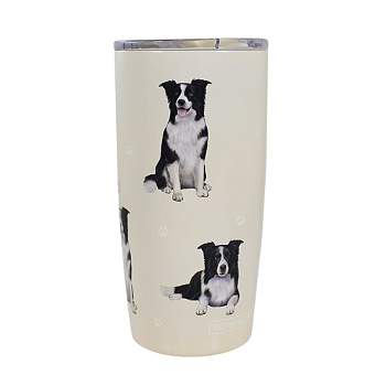 E & S Imports 7.0 Inch Border Collie Serengeti Tumbler Hot Or Cold Beverages Tumblers